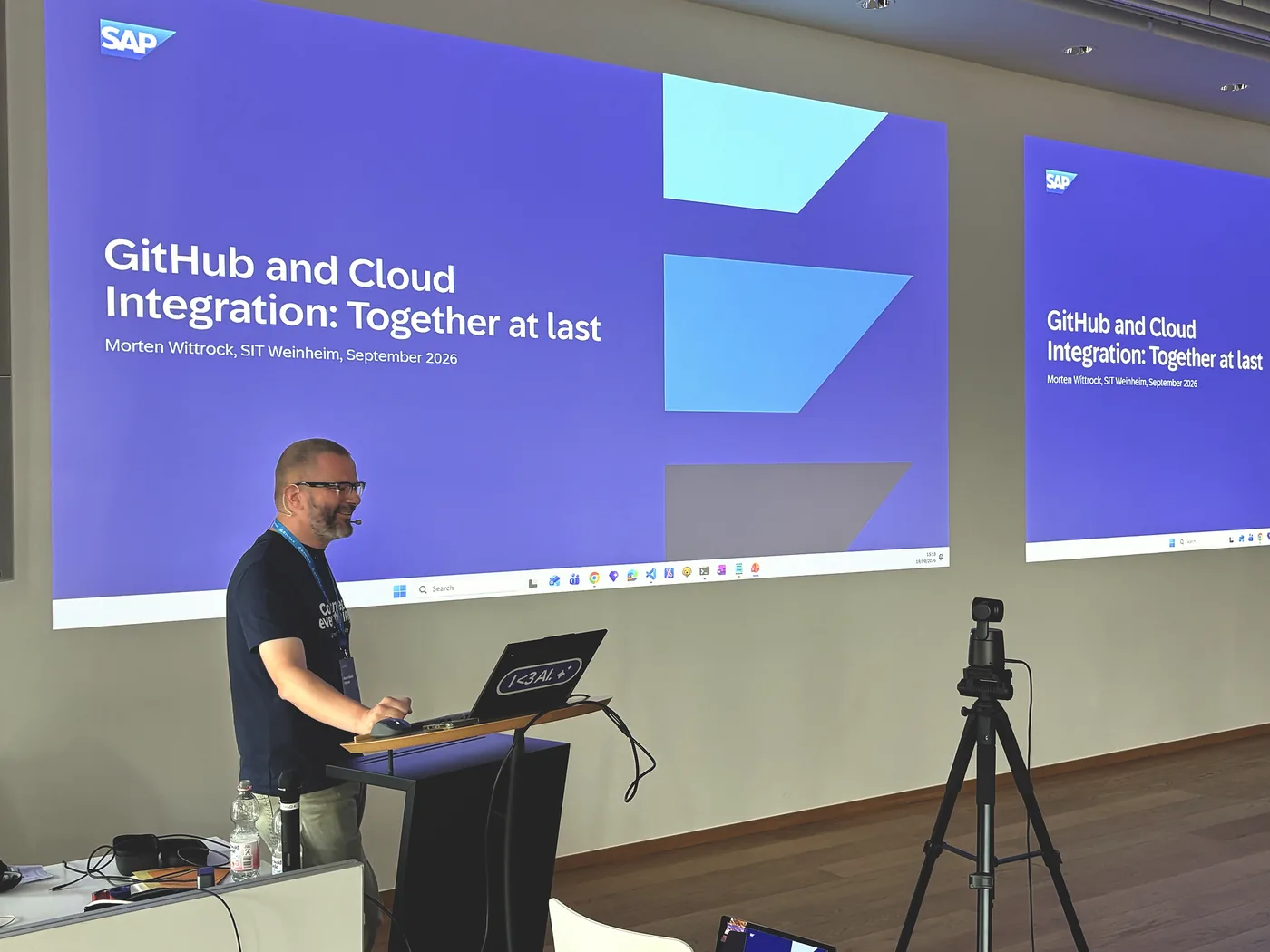 Morten Wittrock presenting GitHub and Cloud Integration