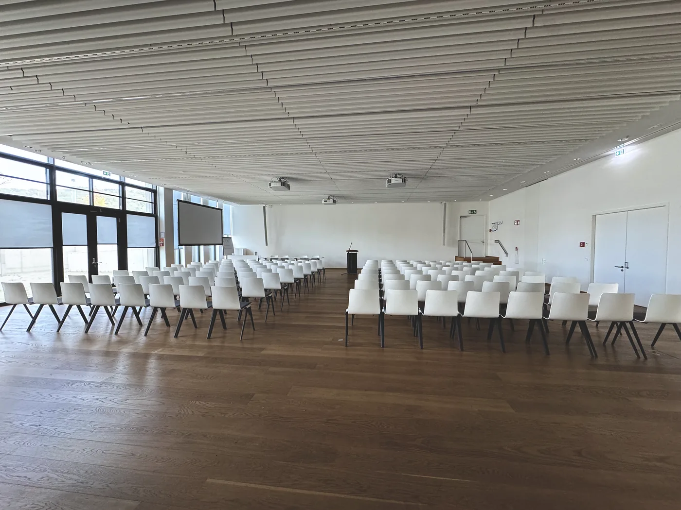 The Syntax Auditorium set up and still empty, the day before the event